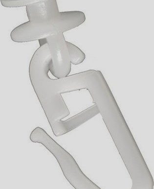 Γαντζάκι κουρτίνας παραμάνα με ράουλο